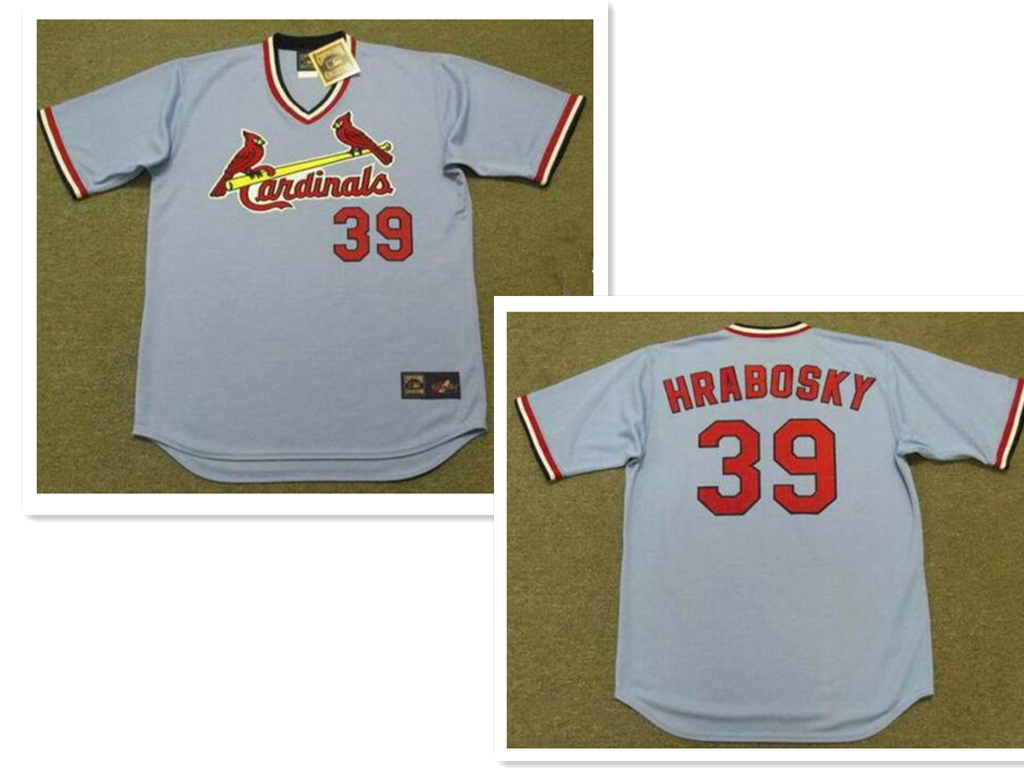 Personalized Men’s St. Louis Cardinals #39 AL HRABOSKY 1975 Majestic Cooperstown Away Light Blue Jersey