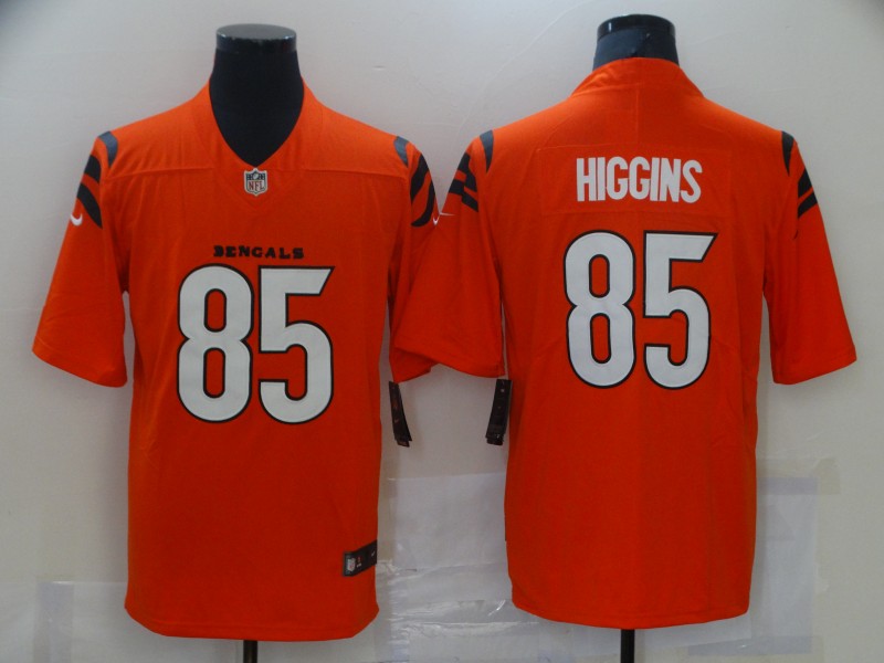 Personalized Bengals 85 Tee Higgins Orange Limited Jersey