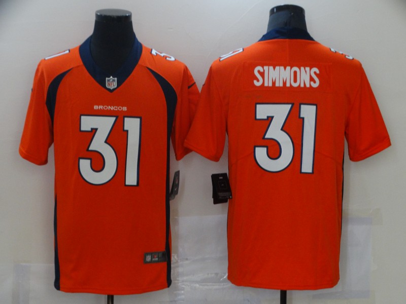 Personalized Broncos 31 Justin Simmons Orange Untouchable Limited Jersey