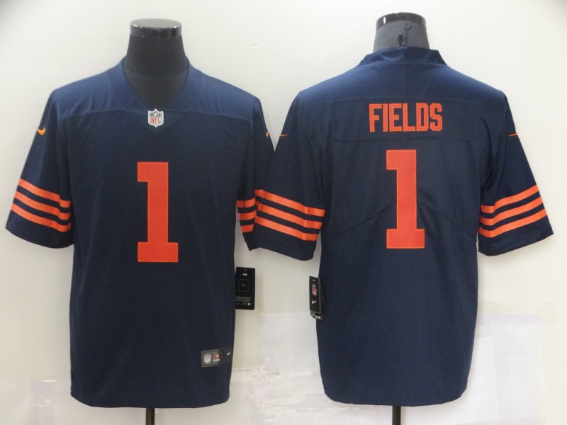 Personalized Men’s Chicago Bears #1 Justin Fields 2021 Untouchable Stitched NFL Limited Jersey