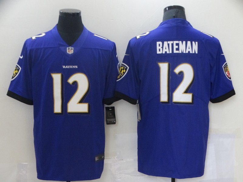 Personalized Men’s Baltimore Ravens #12 Rashod Bateman 2021 Untouchable Purple Stitched Jersey