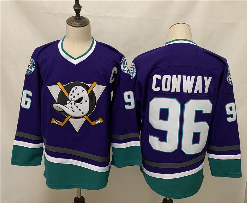 Personalized Ducks 96 Charlie Conway Purple 2020-21 Reverse Retro Jersey