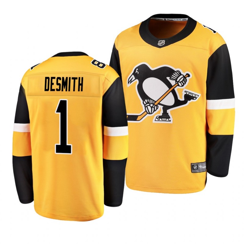 Personalized Pittsburgh Penguins #1 Casey DeSmith Yellow 2021 Jersey