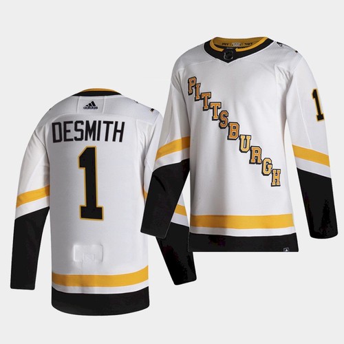 Personalized Pittsburgh Penguins #1 Casey DeSmith White 2021 Reverse Retro Jersey