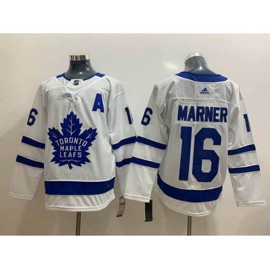 Personalized Men’s Toronto Maple Leafs #16 Mitchell Marner White With A Patch Stitched NHL Jersey