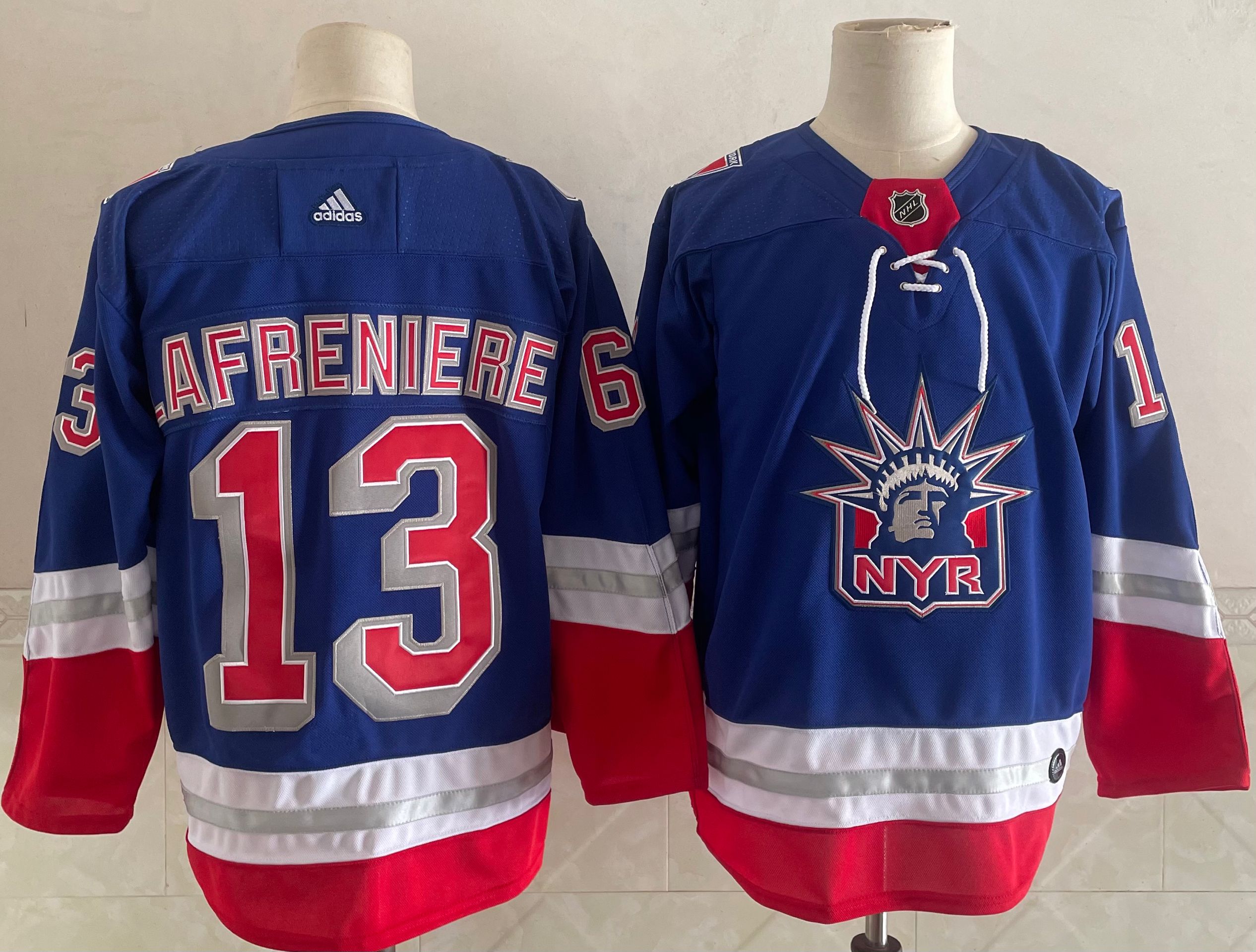Personalized Men’s New York Rangers #13 Alexis Lafreniere Light Blue 2021 Retro Stitched NHL Jersey