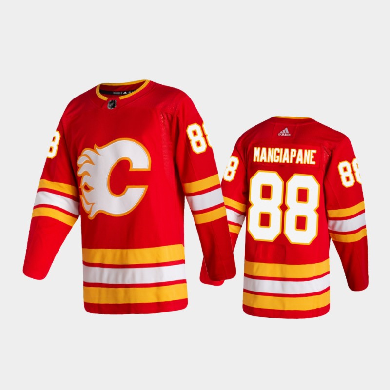 Personalized Men’s Calgary Flames #88 Andrew Mangiapane Home Red 2020-21 Authentic Jersey