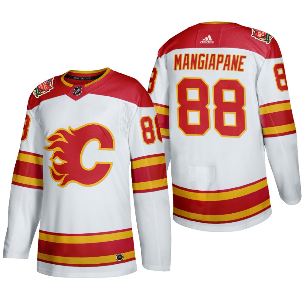 Personalized Men’s Calgary Flames #88 Andrew Mangiapane Authentic 2019 Heritage Classic White Jersey