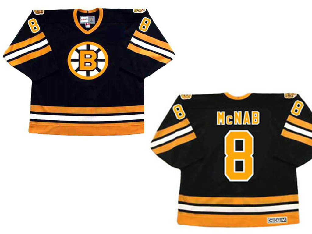 Personalized Boston Bruins #8 PETER McNAB 1978 CCM Vintage Throwback Away NHL Hockey Jersey