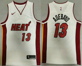 Personalized Men’s Miami Heat #13 Bam Adebayo White 2020 Swingman Stitched NBA Jersey