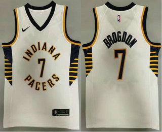 Personalized Men’s Indiana Pacers #7 Malcolm Brogdon New White 2021 Swingman Stitched NBA Jersey