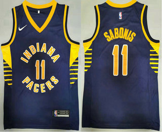 Personalized Men’s Indiana Pacers #11 Domantas Sabonis New Navy Blue 2021 Swingman Stitched NBA Jersey