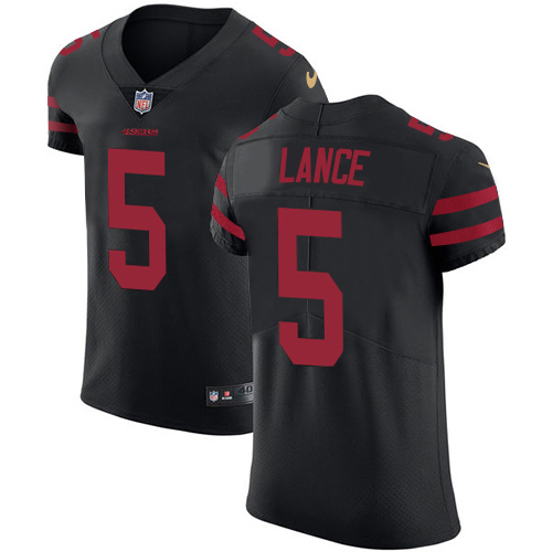Personalized San Francisco 49ers #5 Trey Lance Black Alternate Men’s Stitched NFL Untouchable Elite Jersey