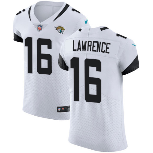 Personalized Jaguars #16 Trevor Lawrence White Men’s Stitched NFL New Elite Jersey