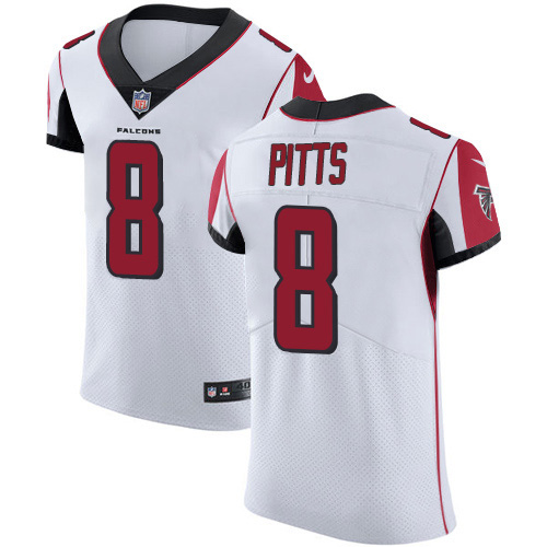 Personalized Falcons #8 Kyle Pitts White Men’s Stitched NFL Untouchable Elite Jersey