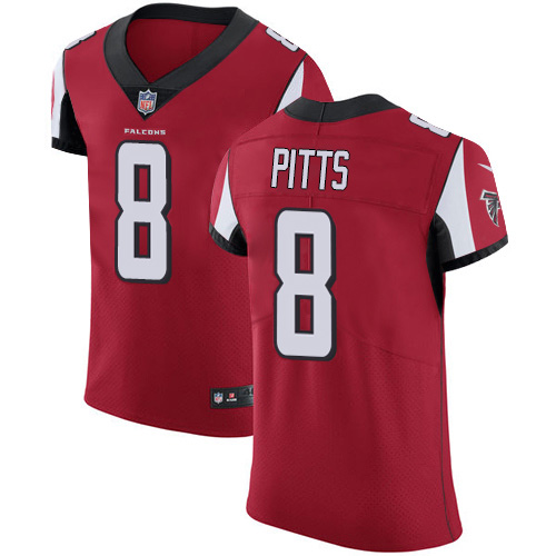 Personalized Falcons #8 Kyle Pitts Red Team Color Men’s Stitched NFL Untouchable Elite Jersey