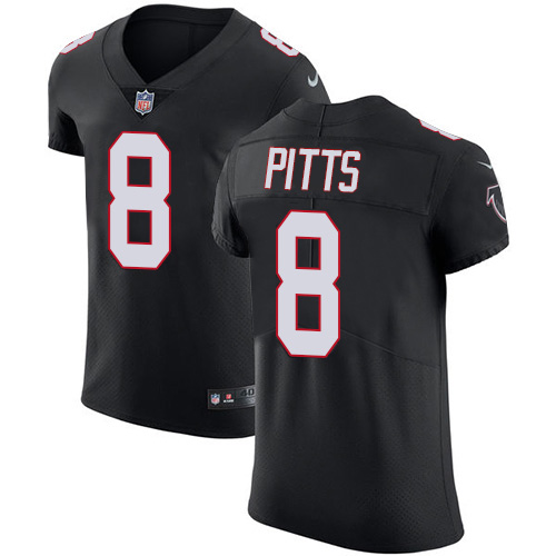 Personalized Falcons #8 Kyle Pitts Black Alternate Men’s Stitched NFL Untouchable Elite Jersey