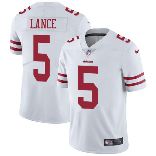 Personalized Youth San Francisco 49ers #5 Trey Lance White Youth Stitched NFL Untouchable Limited Jersey