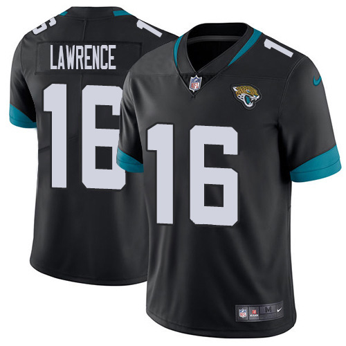 Personalized Youth Jaguars #16 Trevor Lawrence Black Team Color Youth Stitched NFL Untouchable Limited Jersey