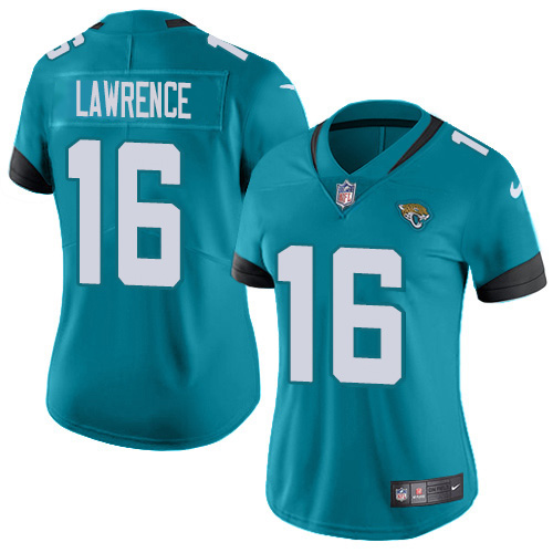 Personalized Women’s Jaguars #16 Trevor Lawrence Teal Green Alternate Women’s Stitched NFL Untouchable Limited Jersey