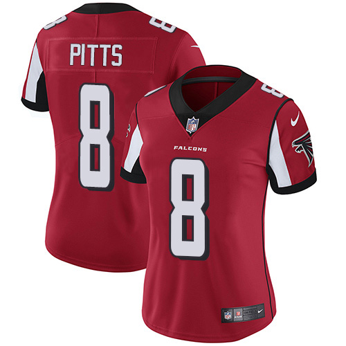 Personalized Women’s Falcons #8 Kyle Pitts Red Team Color Women’s Stitched NFL Untouchable Limited Jersey