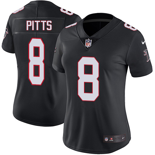 Personalized Women’s Falcons #8 Kyle Pitts Black Alternate Women’s Stitched NFL Untouchable Limited Jersey