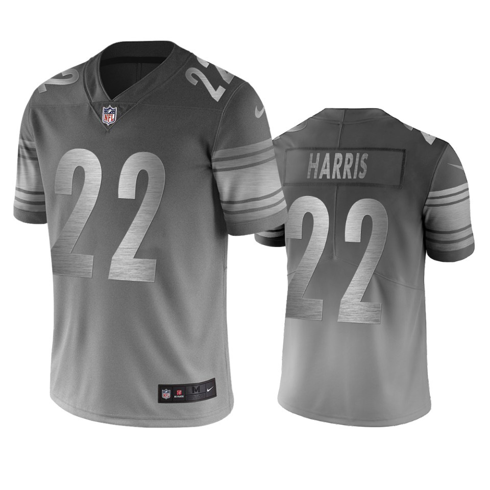 Personalized Pittsburgh Steelers #22 Najee Harris Silver Gray Limited City Edition NFL Jersey