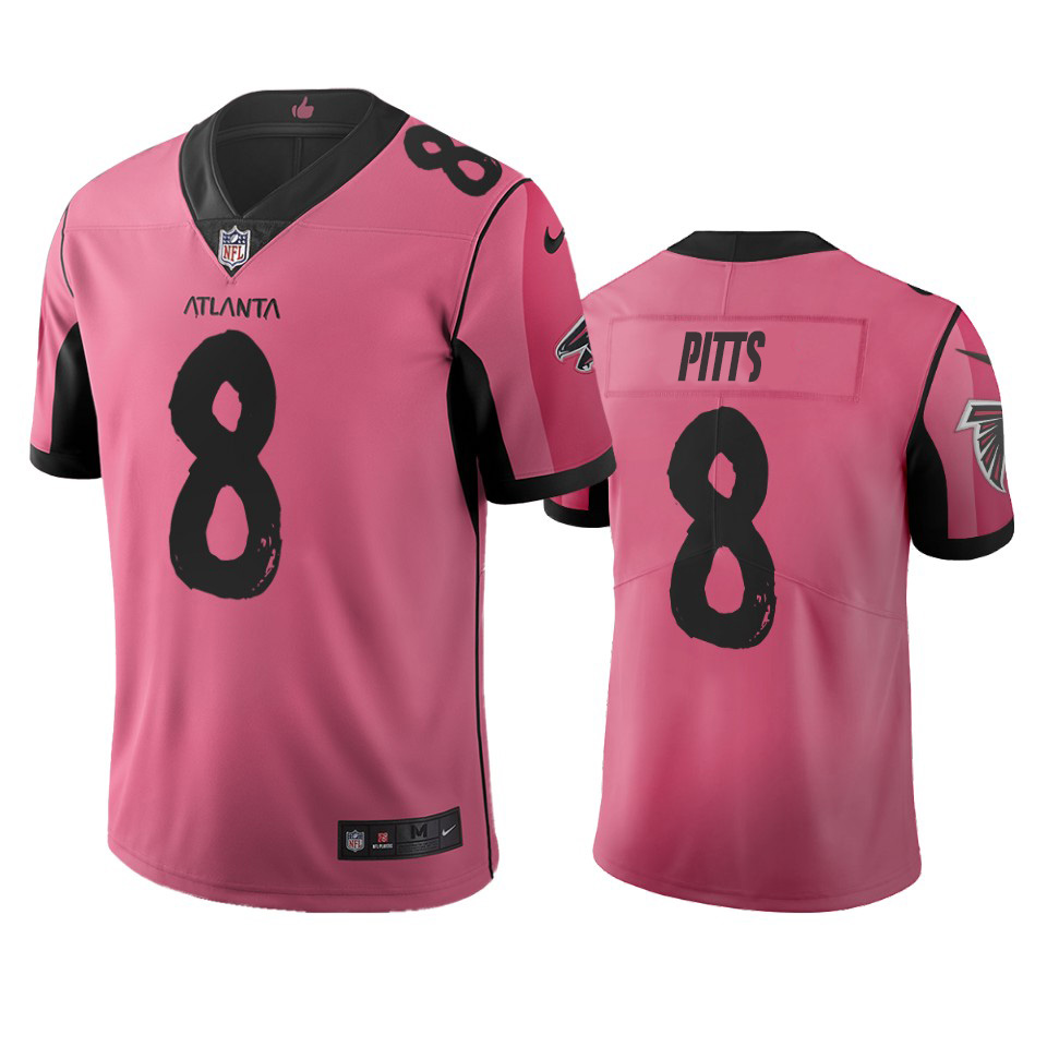 Personalized Atlanta Falcons #8 Kyle Pitts Pink Limited City Edition NFL Jersey