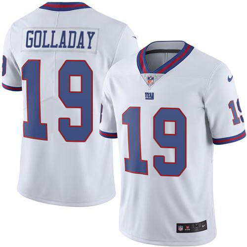 Personalized Giants #19 Kenny Golladay White Men’s Stitched NFL Limited Rush Jersey