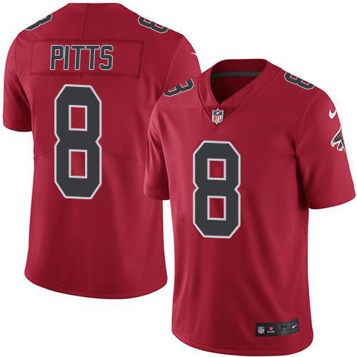 Personalized Falcons #8 Kyle Pitts Red Men’s Stitched NFL Limited Rush Jersey