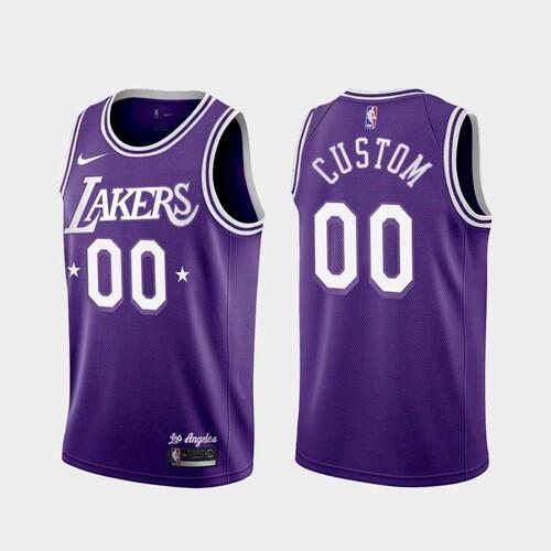 Personalized Men’s Lakers Purple 2022 City 60s Throwback Jersey