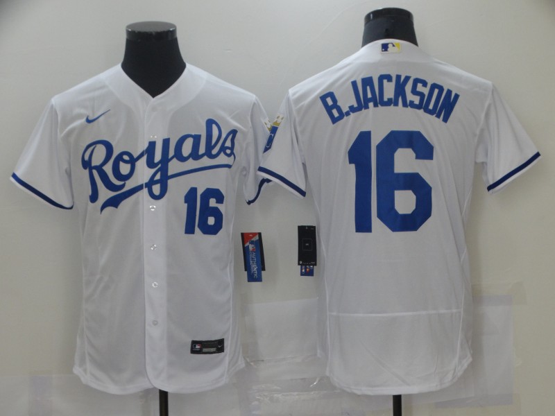 Personalized Royals 16 Andrew Benintendi White Flexbase Jersey