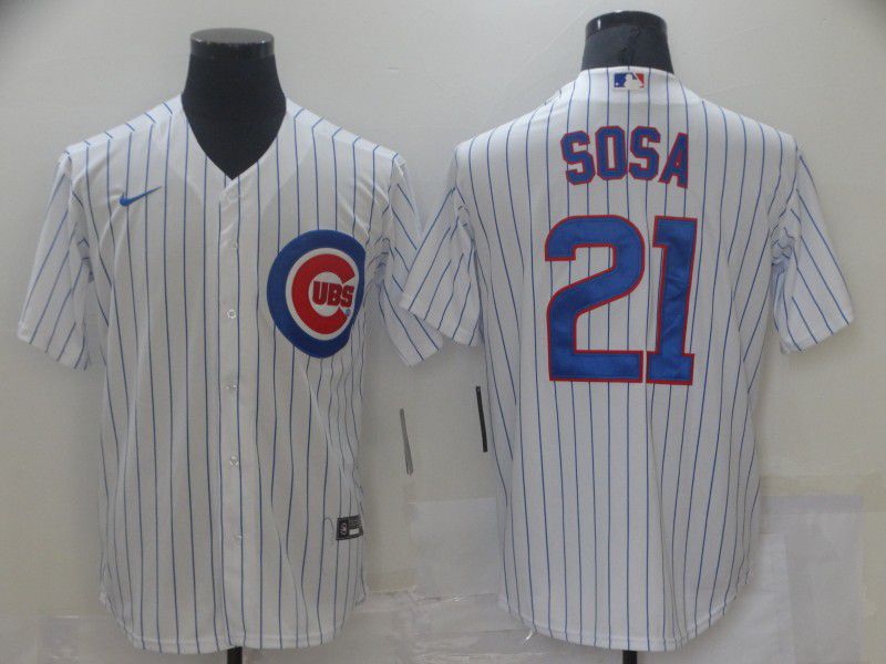 Personalized Men Chicago Cubs 21 Sosa White Game MLB Jerseys