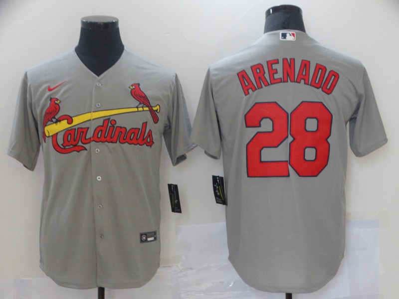 Personalized Cardinals 28 Nolan Arenado Gray Cool Base Jersey