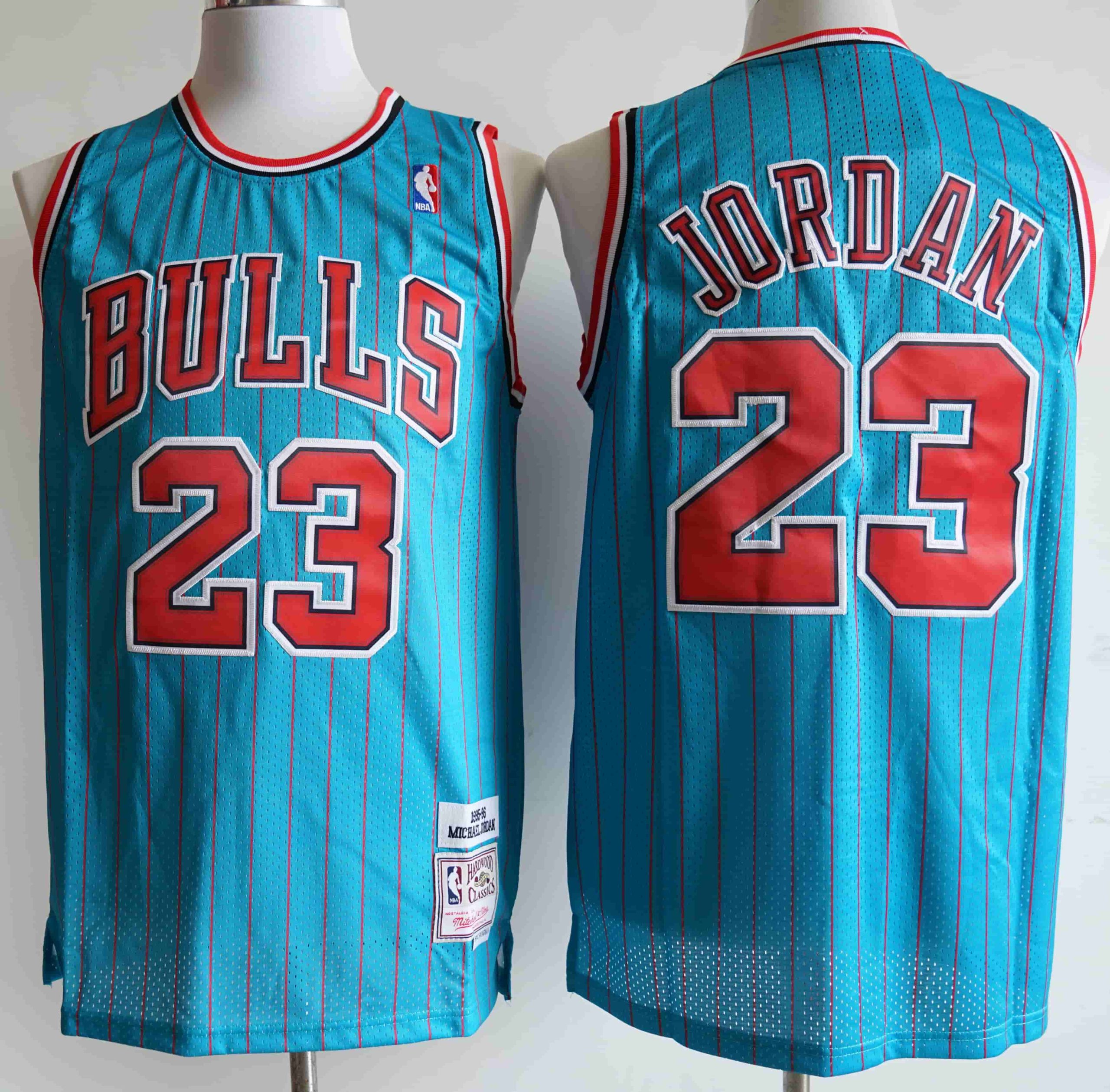Personalized Bulls 23 Michael Jordan Blue 1995-96 Hardwood Classics Swingman Jersey