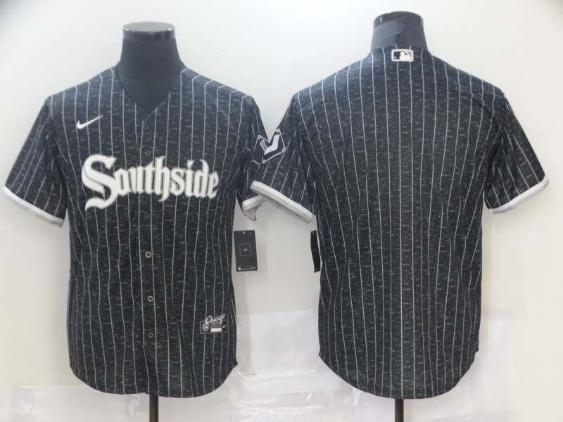 Personalized White Sox Blank Black 2021 City Connect Cool Base Jersey