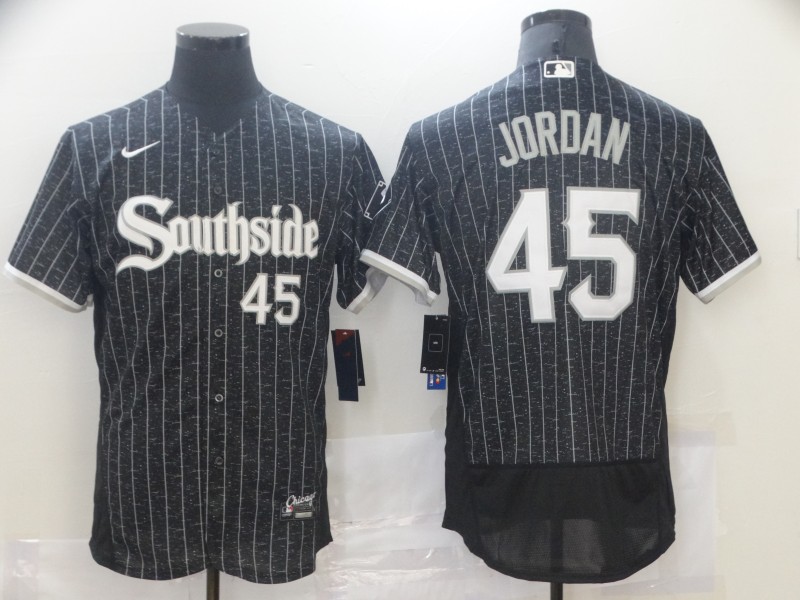 Personalized White Sox 45 Michael Jordan Black 2021 City Connect Flexbase Jersey
