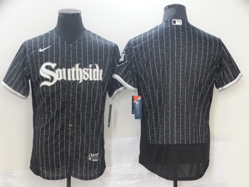 Personalized Men’s Chicago White Sox Blank Black 2021 City Connect Flexbase Jersey