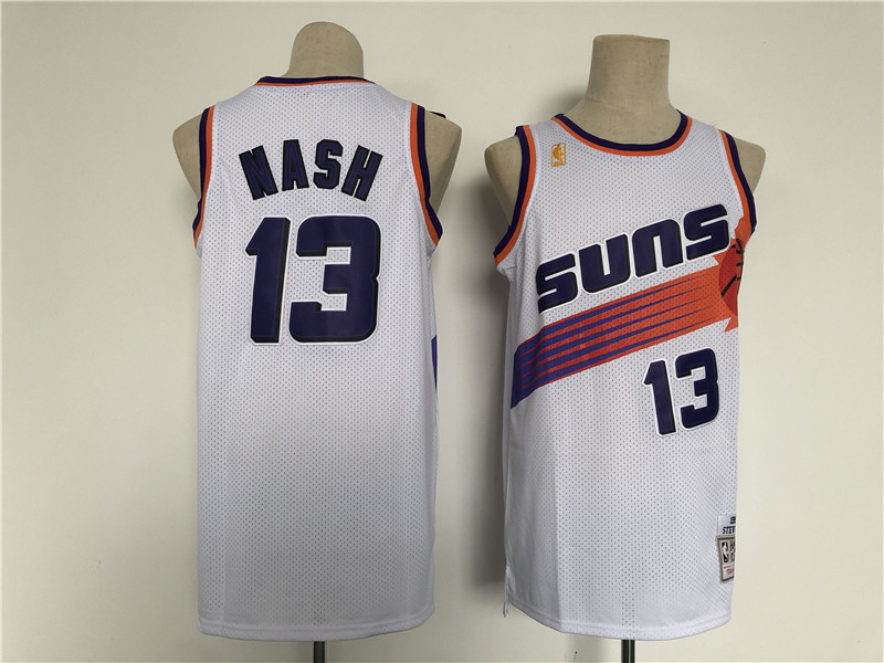 Personalized Men Phoenix Suns 13 Nash White Throwback 2021 NBA Jersey