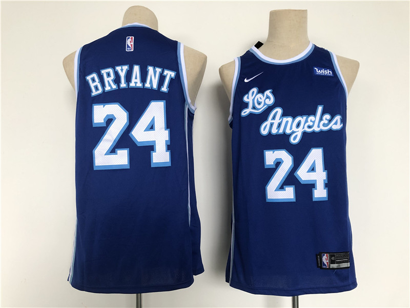 Personalized Men Los Angeles Lakers 24 Bryant Blue Throwback 2021 NBA Jersey