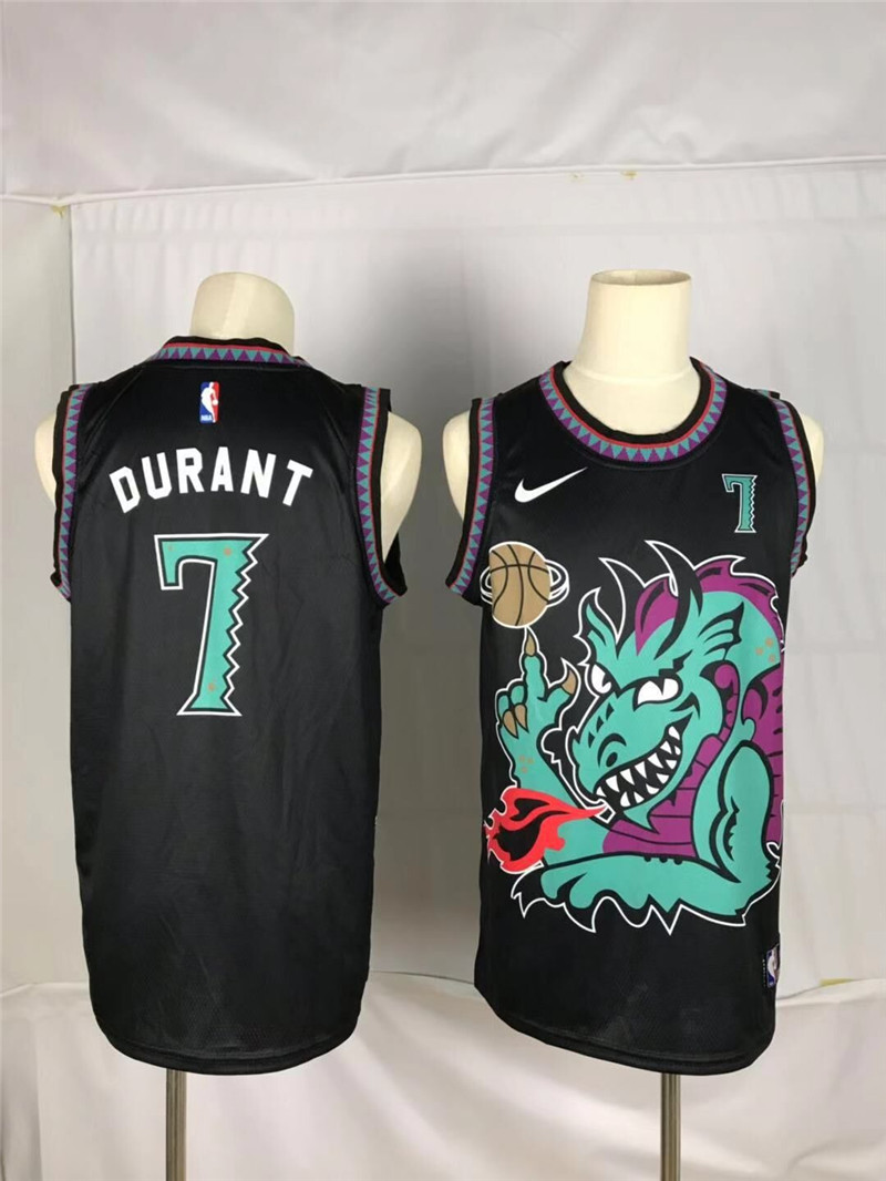 Personalized Men Brooklyn Nets 7 Durant Black dragon 2021 NBA Jersey