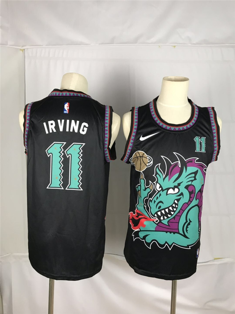 Personalized Men Brooklyn Nets 11 Irving Black dragon 2021 NBA Jersey