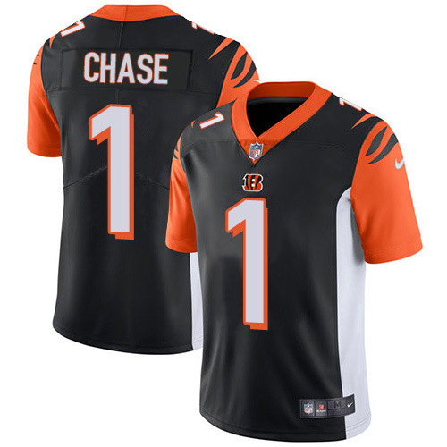 Personalized Cincinnati Bengals #1 Ja’Marr Chase 100th Season Limited Jersey Black