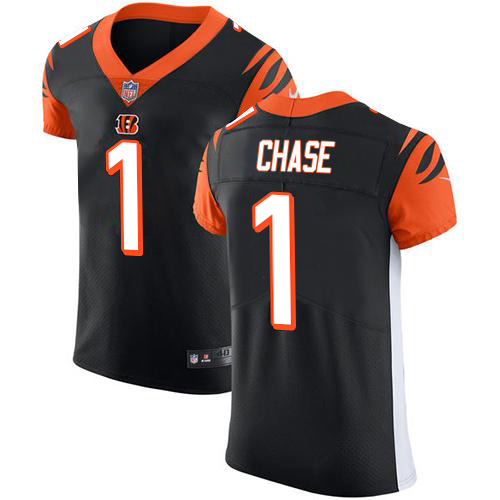 Personalized Bengals #1 Ja’Marr Chase Black Team Color Men’s Stitched NFL Untouchable Elite Jersey