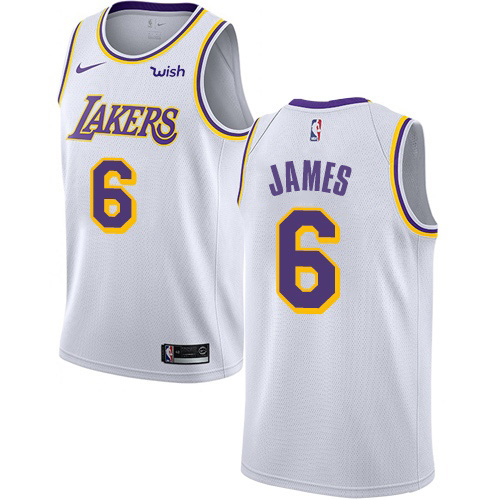 Personalized Women’s Lakers #6 LeBron James White Women’s NBA Swingman Association Edition Jersey