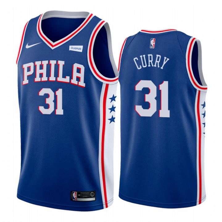 Personalized 76ers #31 Seth Curry Blue NBA Swingman Icon Edition Jersey