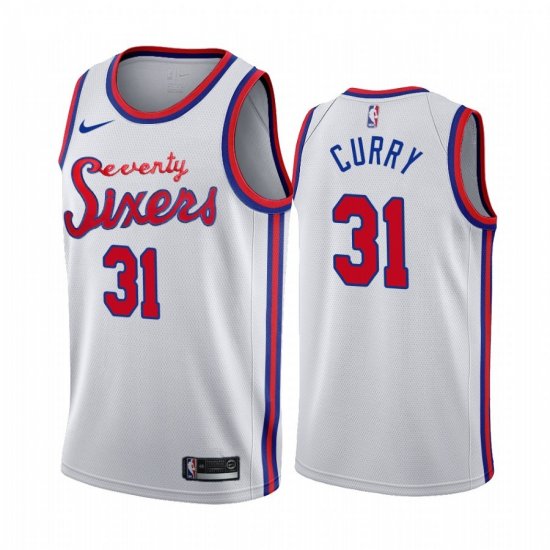 Personalized 76ers #31 Seth Curry 2019-20 Unveil Classic Edition White Stitched NBA Jersey