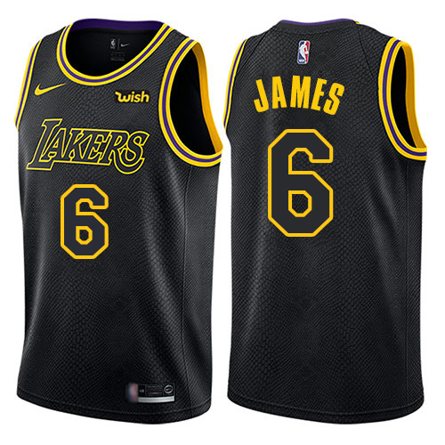 Personalized Lakers #6 LeBron James Black NBA Swingman City Edition Jersey