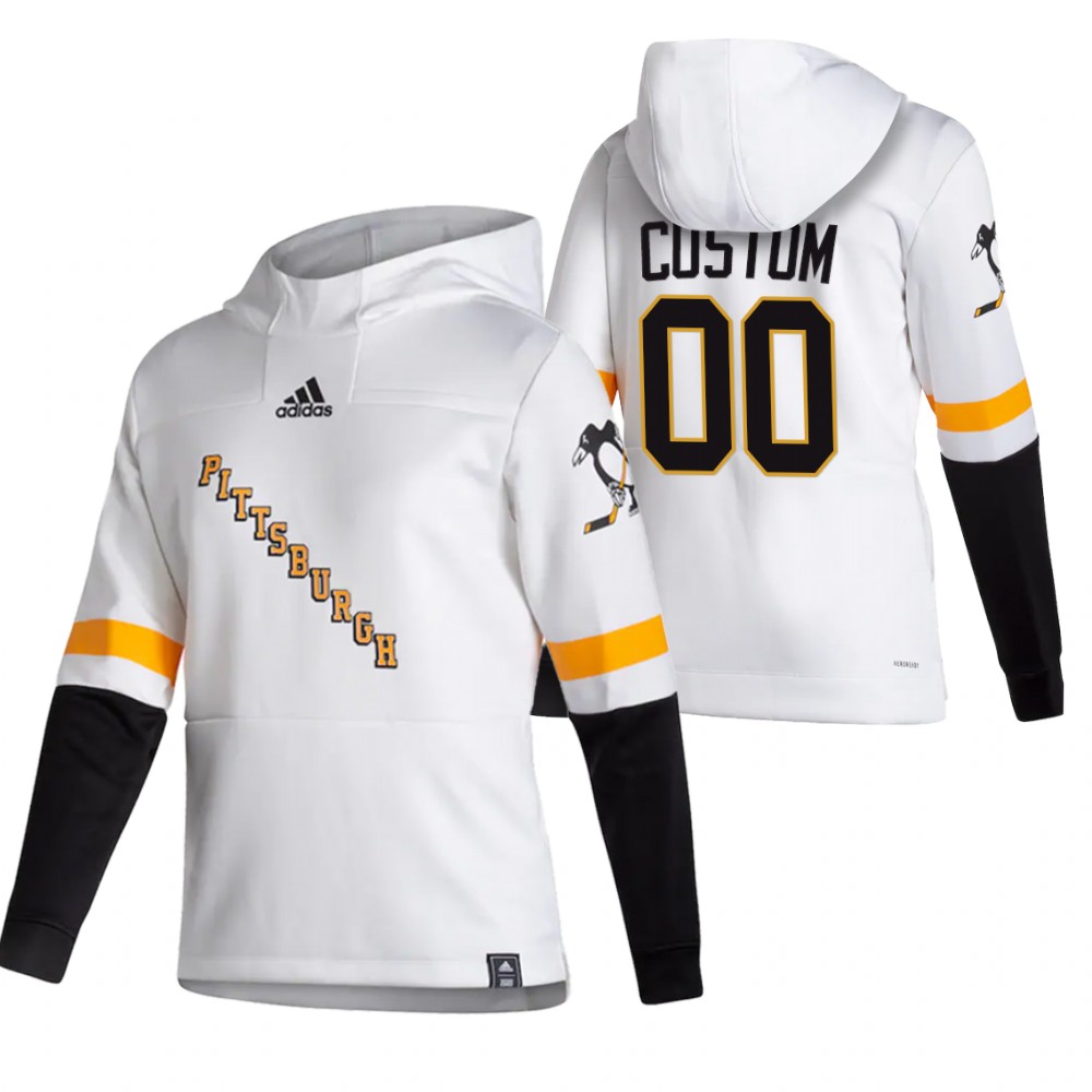 Personalized Pittsburgh Penguins Reverse Retro Pullover Hoodie White