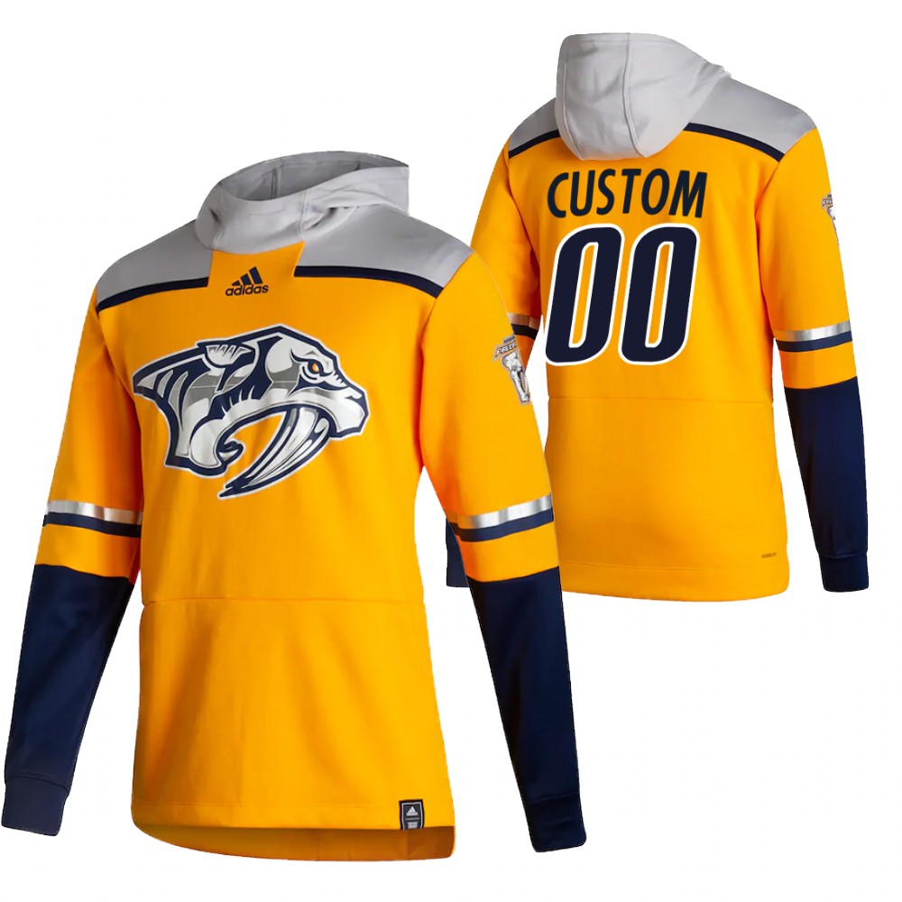 Personalized Nashville Predators Reverse Retro Pullover Hoodie Gold